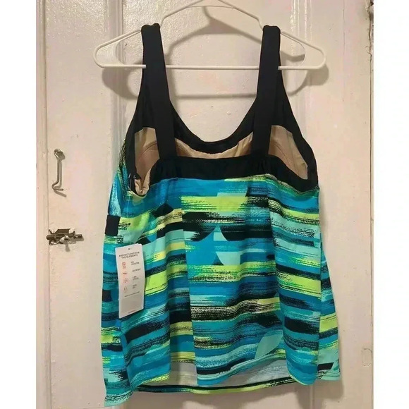 ZeroXposur Multicolor Peasant Tankini Swimsuit Bathing Suit Top NWT Size 2X - Picture 3 of 4
